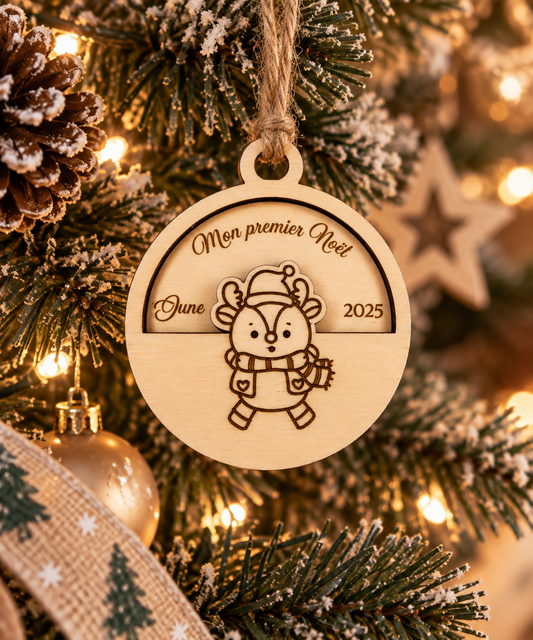 Boule de Noël personnalisé en bois
