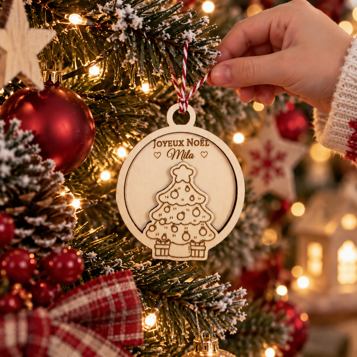 Boule de Noël personnalisé pour sapin