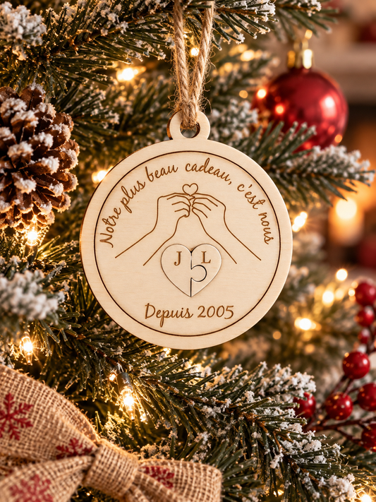 Boule de Noël personnalisée spécial couple