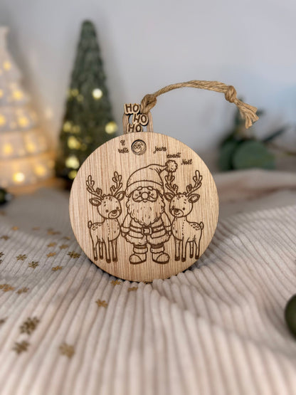 boule de noël calendrier de l'avent personnalisée en bois