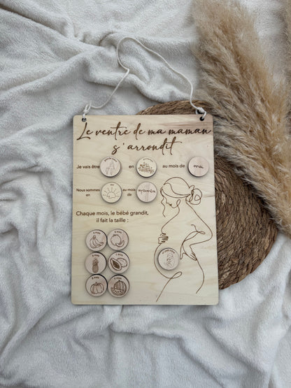 Calendrier de grossesse en bois