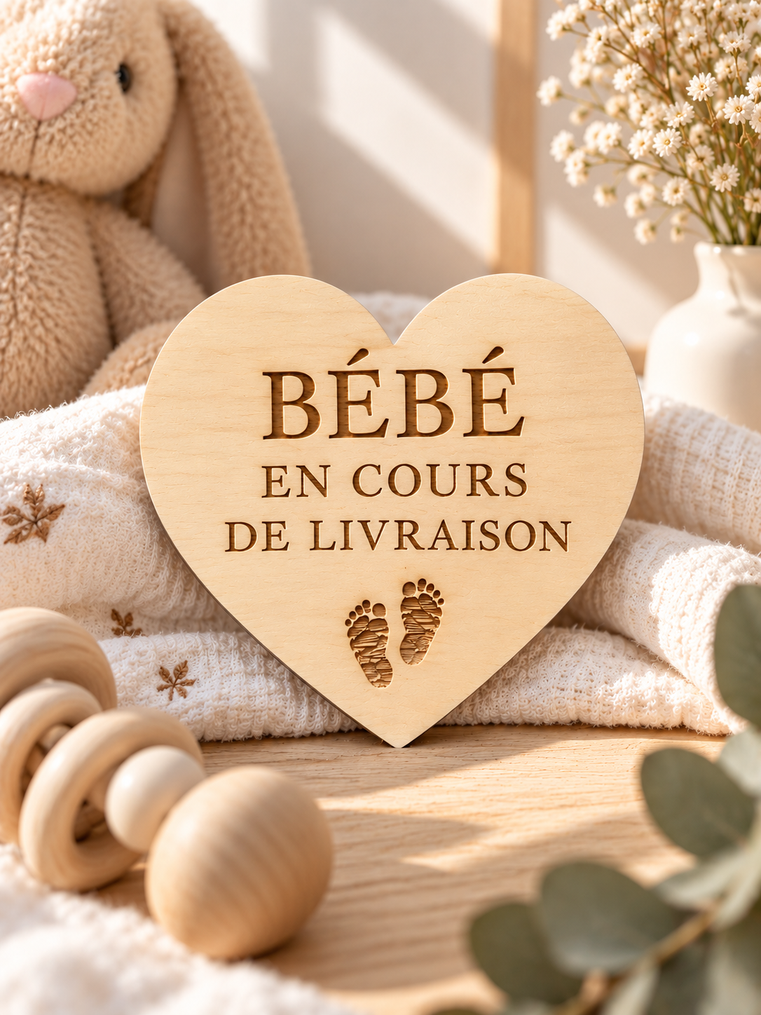Carte de bienveue personnalisée en bois