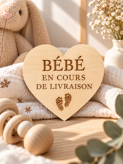 Carte de bienveue personnalisée en bois