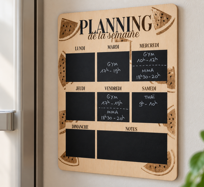 Planning familial effaçable personnalisé en bois