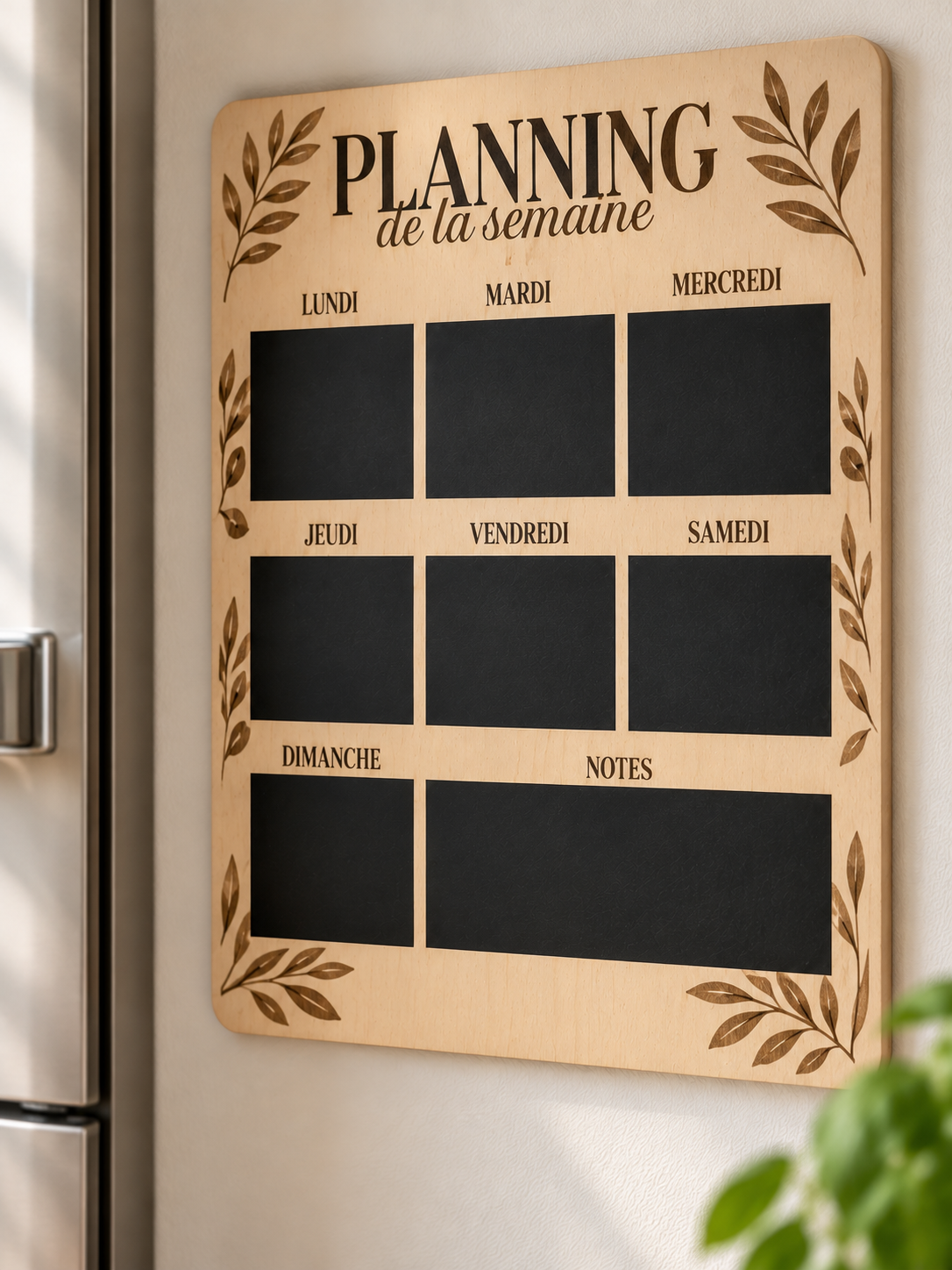 Planning familial effaçable personnalisé en bois