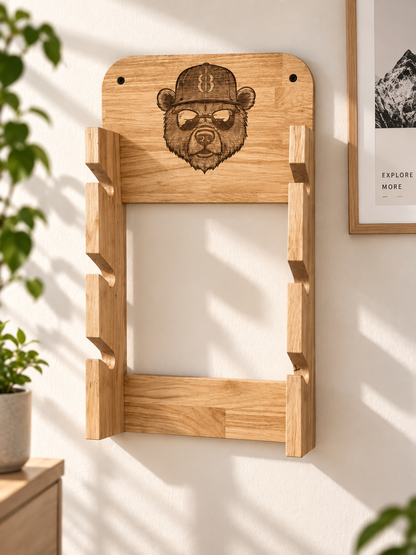 Support de casquette personnalisé gravé en bois