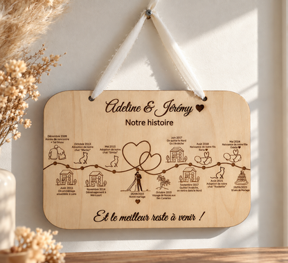 Tableau histoire d'amour personnalisé