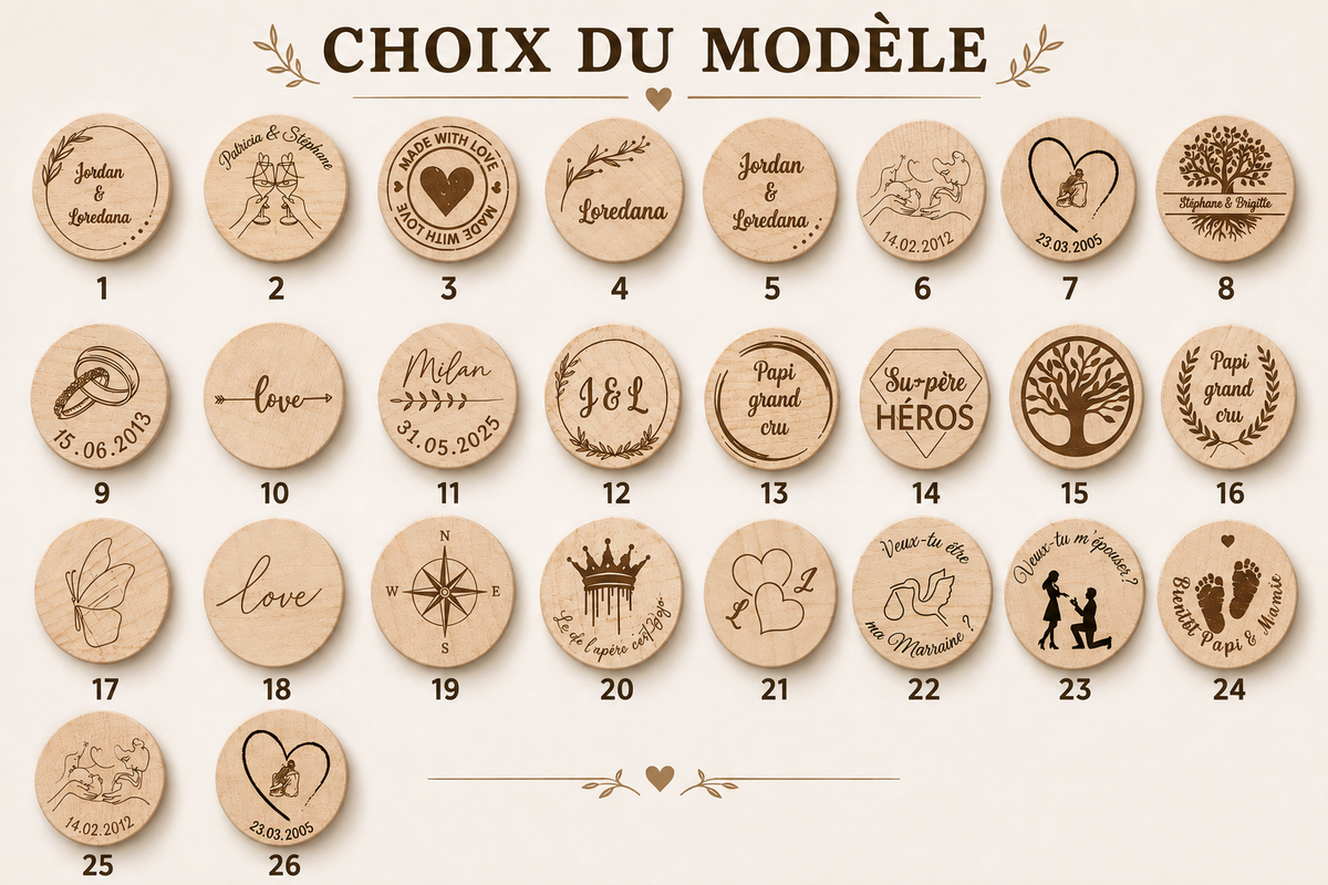 Bouchon de bouteille de vin personnalisé