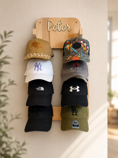 Support de casquette personnalisé en bois