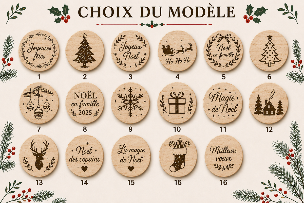 Bouchon de bouteille de vin réutilisable version Noël