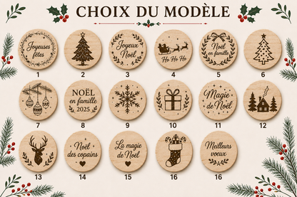 Bouchon de bouteille de vin réutilisable version Noël