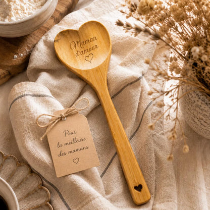 Cuillère cœur en bois personnalisée
