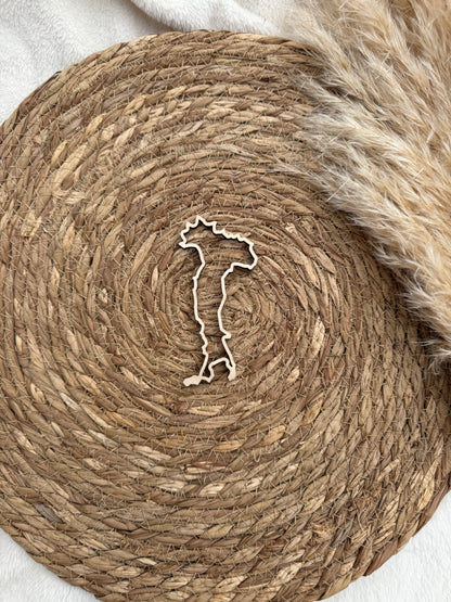 Décoration Murale Minimaliste en Bois – Pays