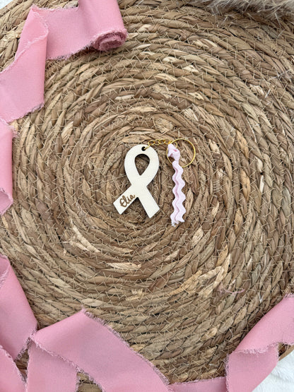 Porte-clé solidaire personnalisable – Octobre Rose 🎀