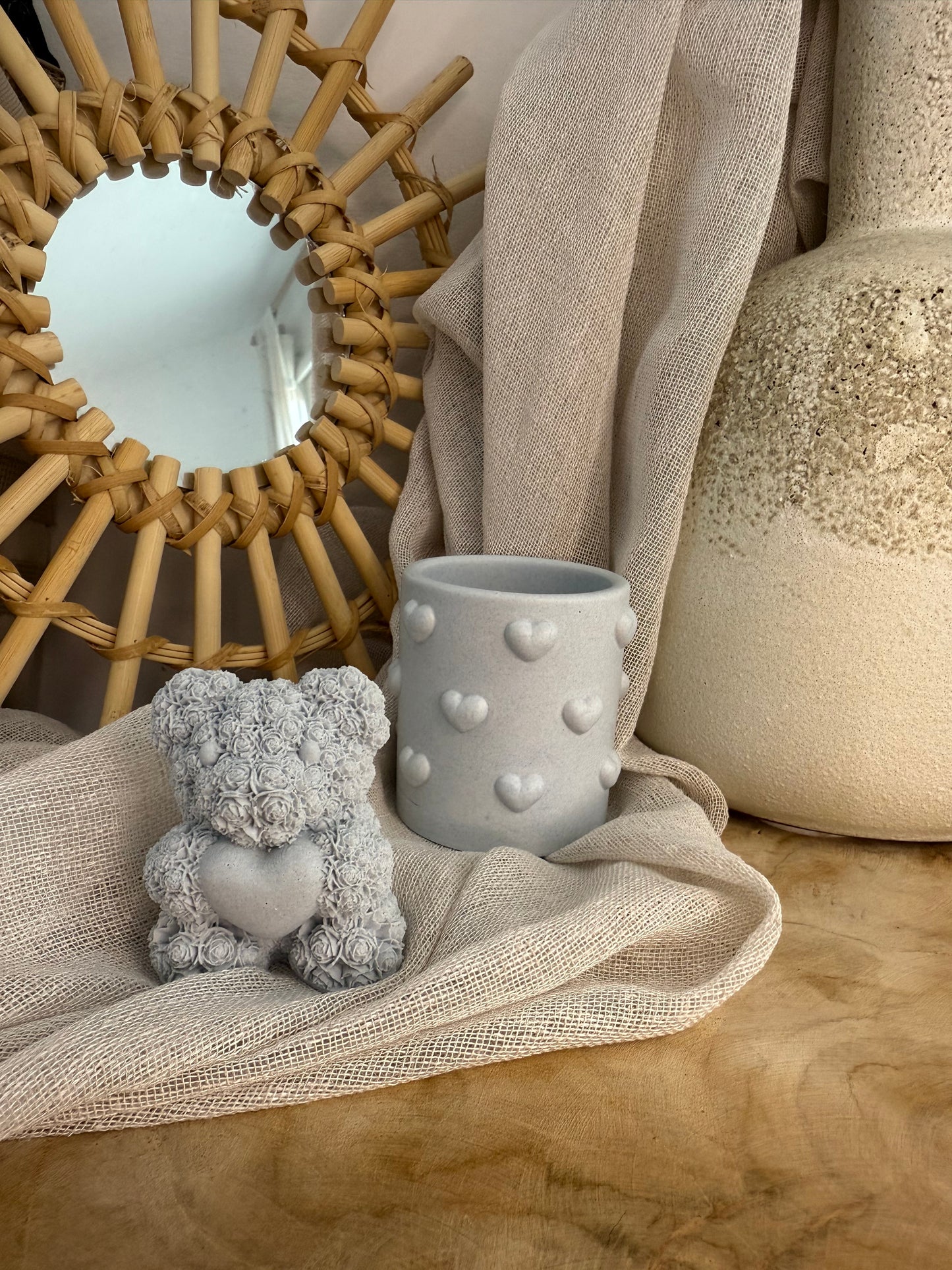 Pot petit cœur et nounours