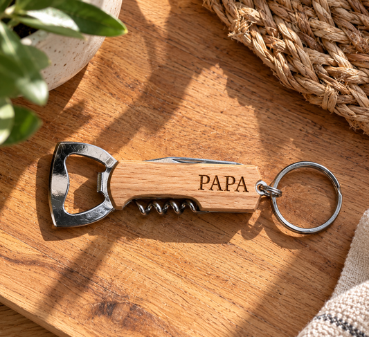 Décapsuleur multifonctions porté clé personalisé spécial cadeau pour papa