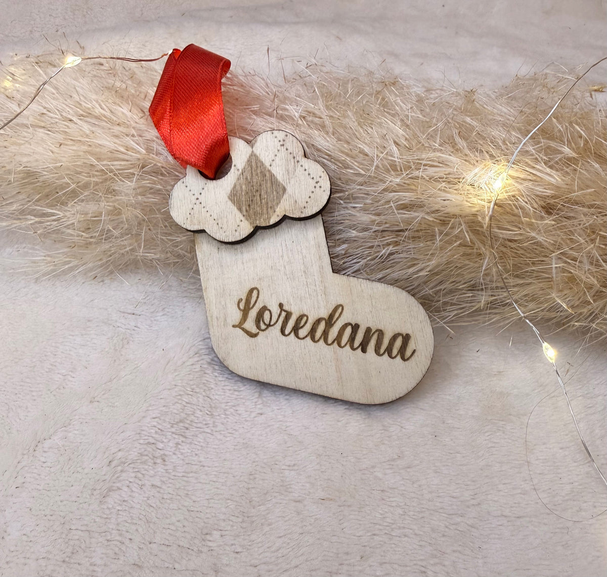 boule de Noël botte personnalisée