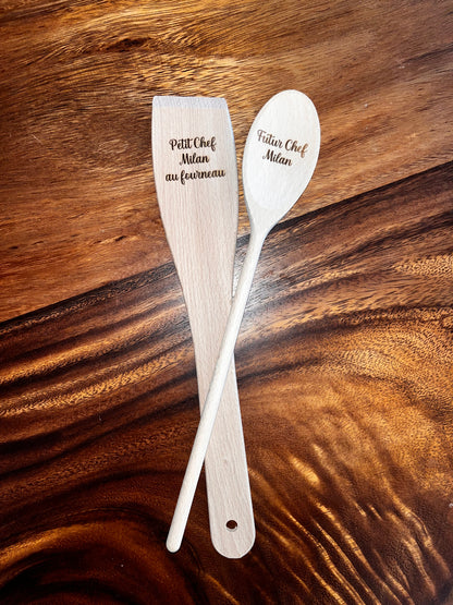 Lot de 2 couverts en bambou personnalisé