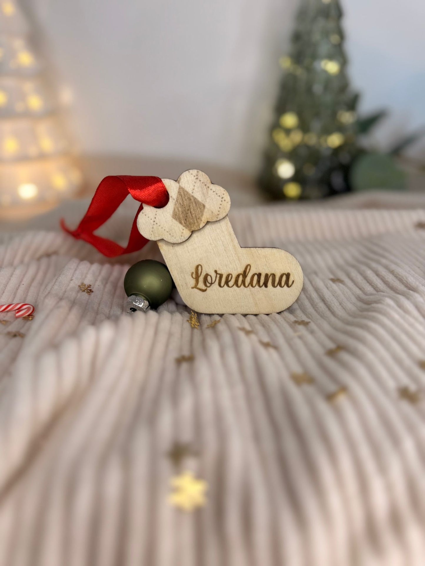 Boule de Noël « botte » à personnaliser