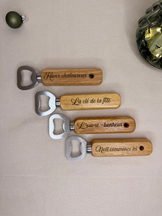 Décapsuleur en bois personnalisé