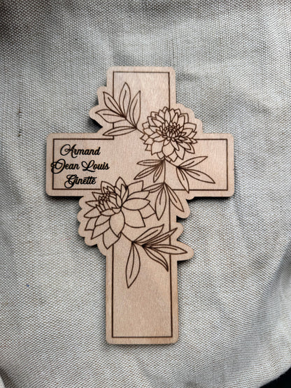 Croix de baptême personnalisée