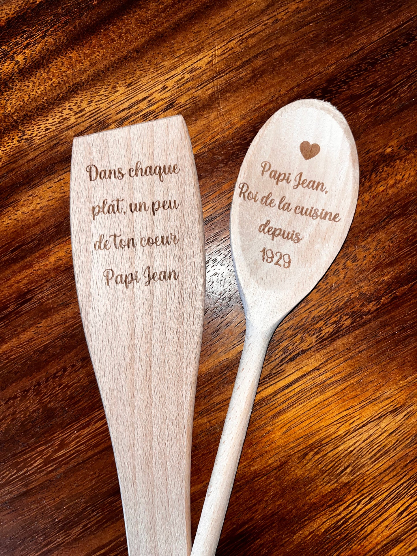 Lot de 2 couverts en bambou personnalisé