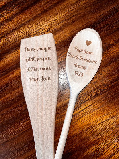 Lot de 2 couverts en bambou personnalisé