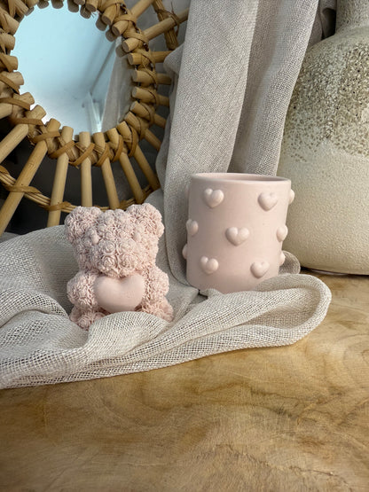 Pot petit cœur et nounours