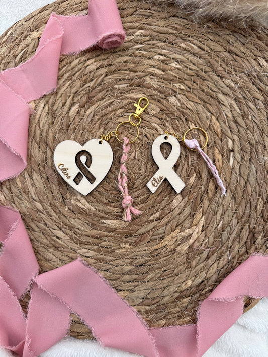 Porte-clé solidaire personnalisable – Octobre Rose 🎀