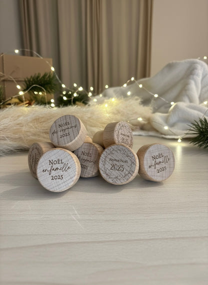 Bouchon de bouteille de vin réutilisable version Noël