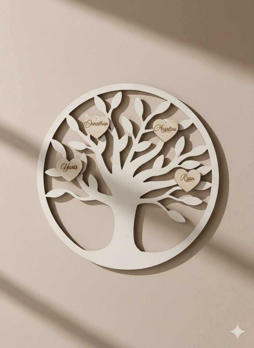 Arbre de vie prénoms coeurs