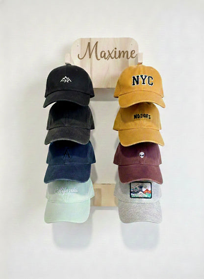 Support de casquette personnalisé en bois