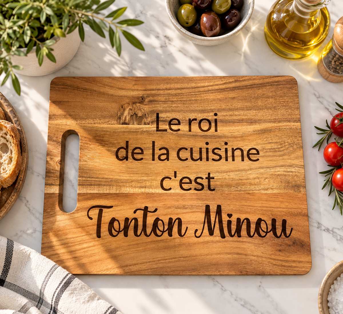 Grande Planche à découper personalisée en bois