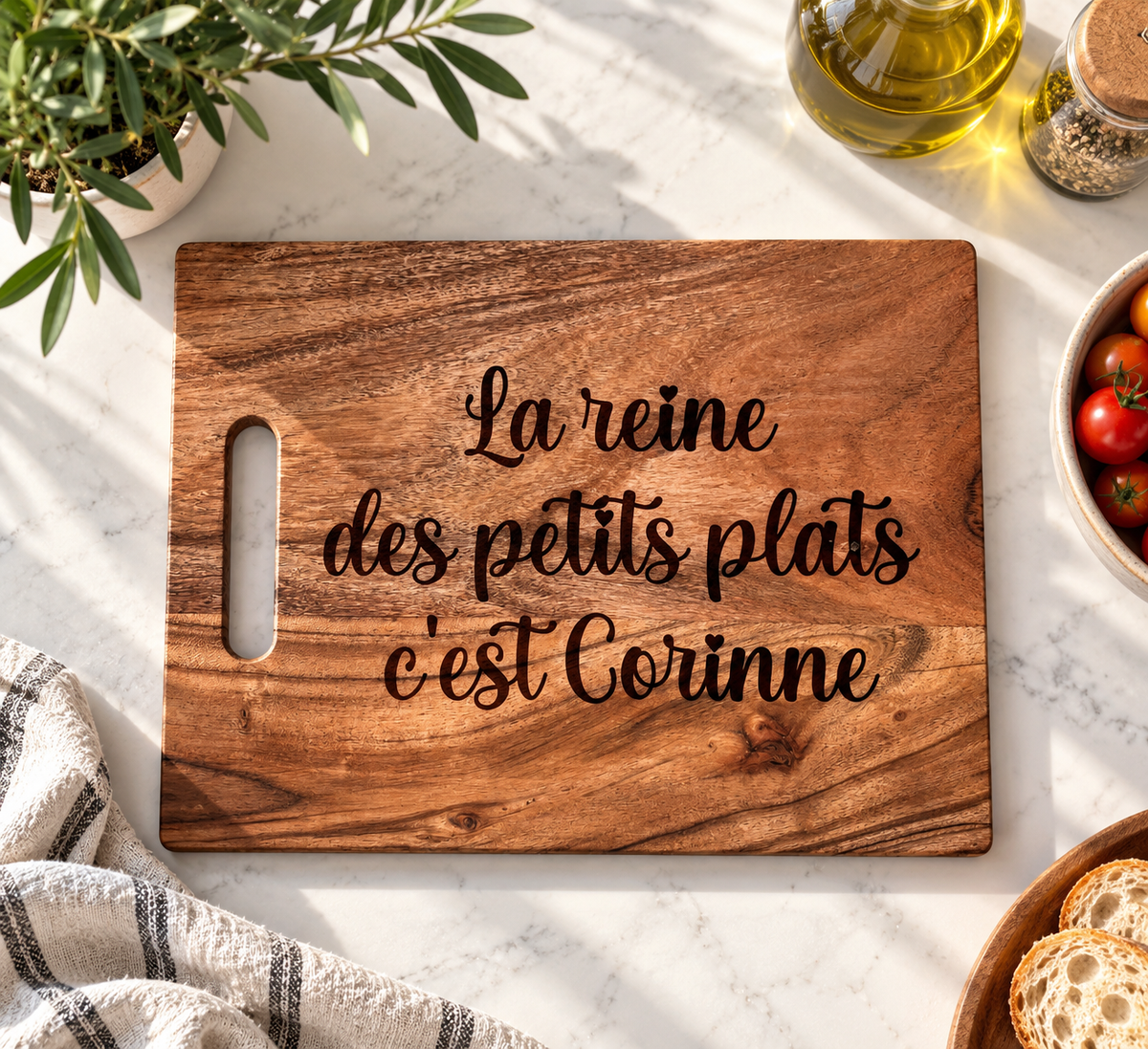 Grande Planche à découper personalisée en bois