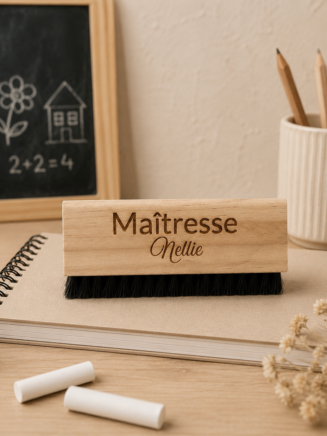 Brosse en bois pour tableau personnalisé