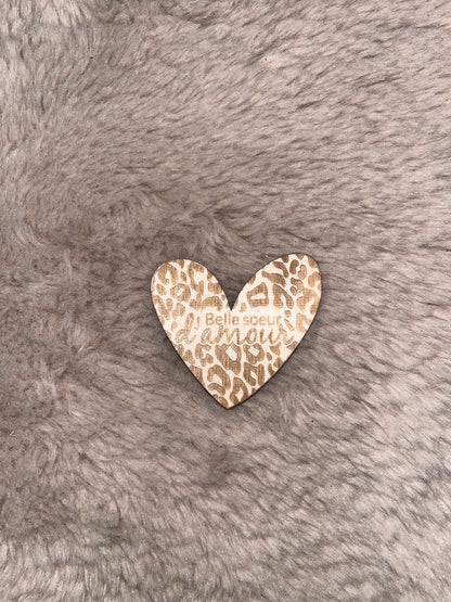Magnet cœur léopard