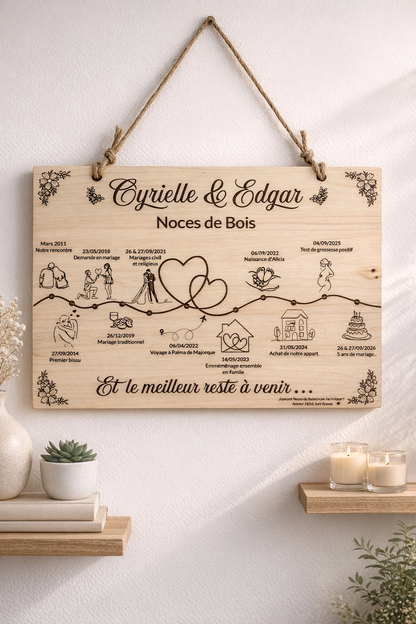 Tableau histoire d'amour personnalisé