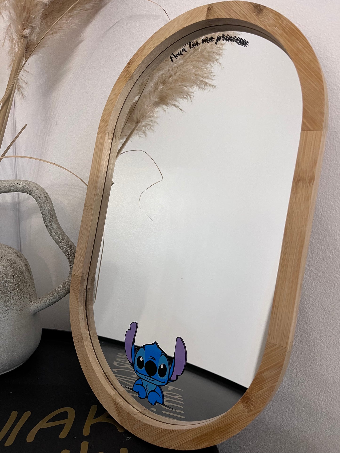 MIROIR OVALE EN BOIS