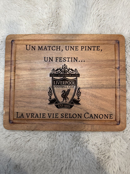 Planche à Découper personnalisée en Bois d'Acacia + Couteau Original Japonais