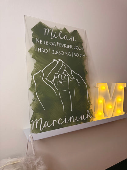 Plaque de naissance personnalisée