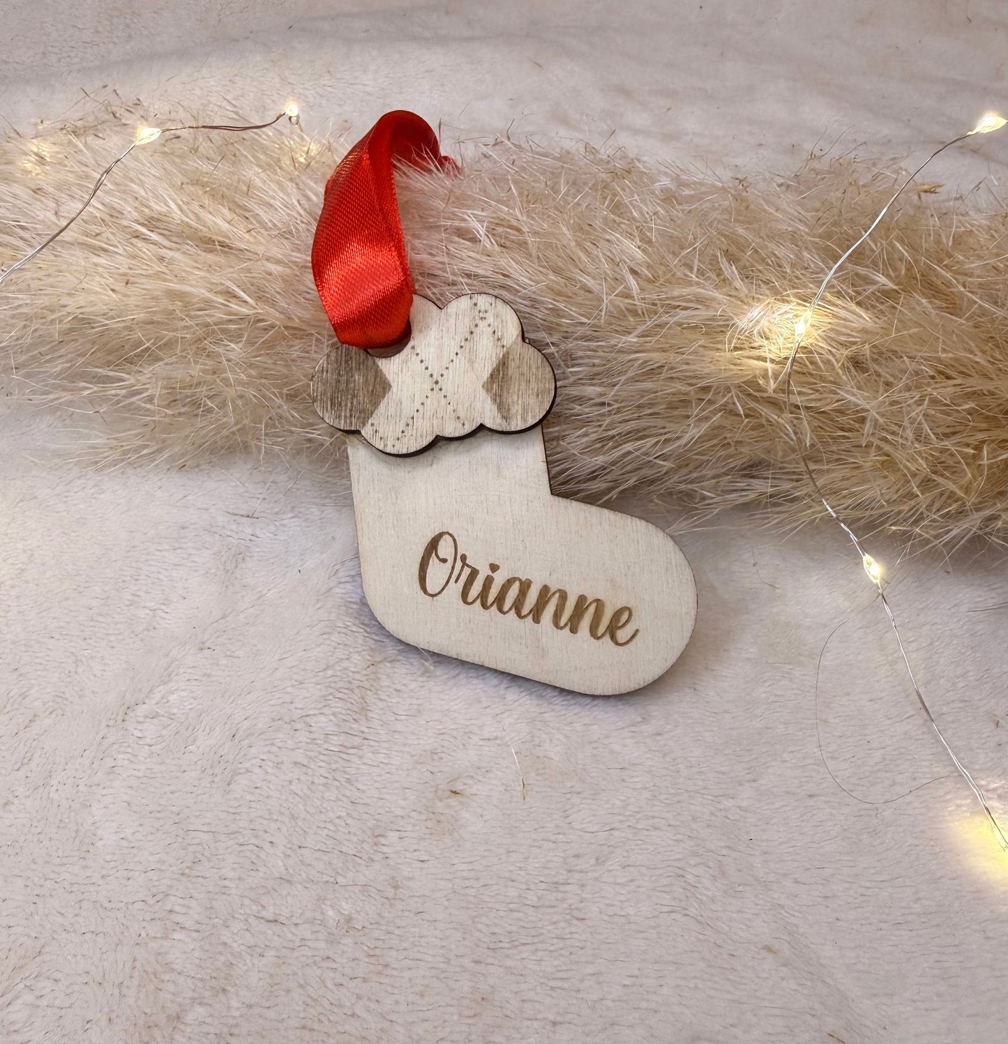 Boule de Noël « botte » à personnaliser