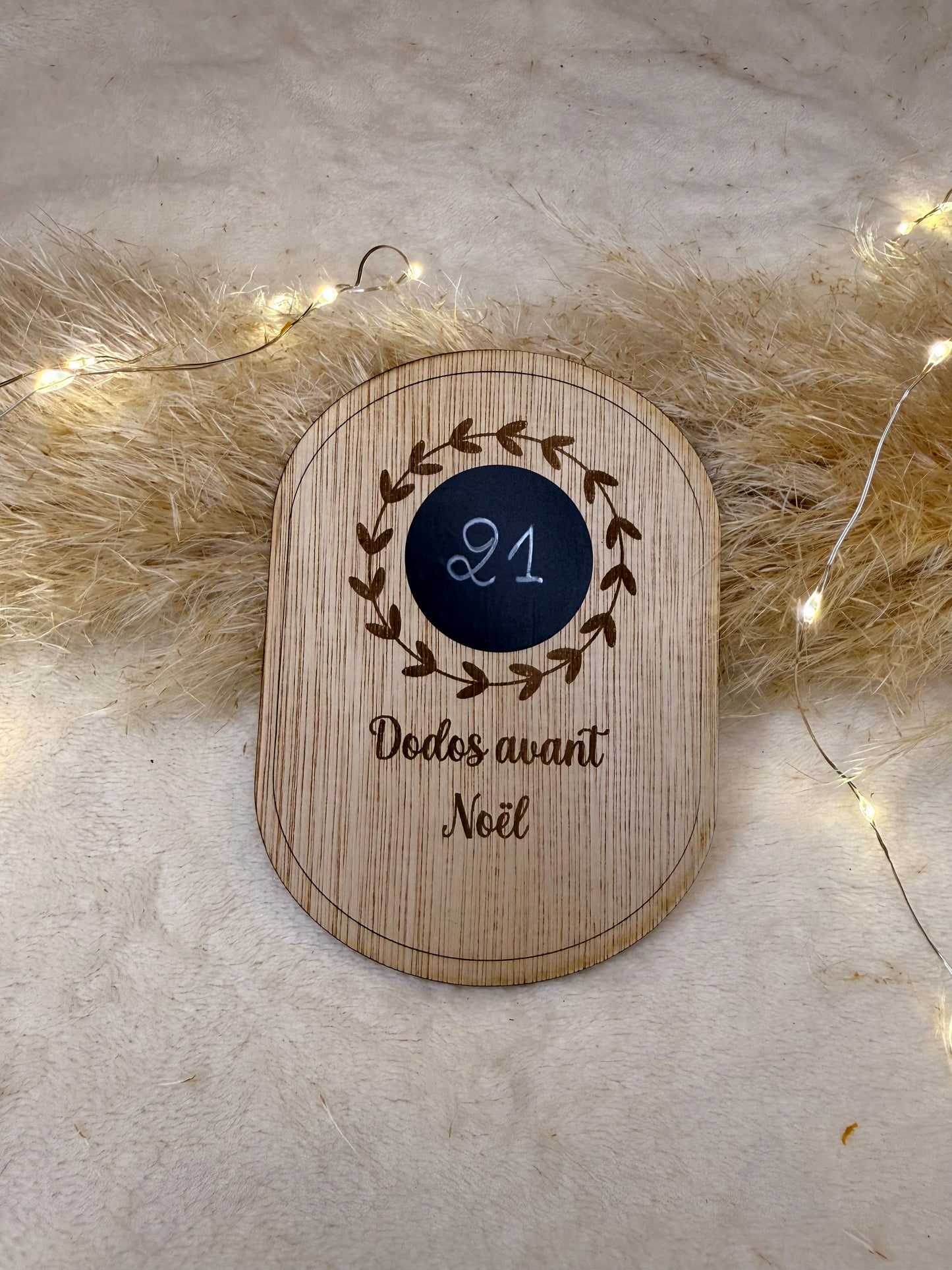 Pancarte aimantée "combien de dodos avant Noël" à personnaliser