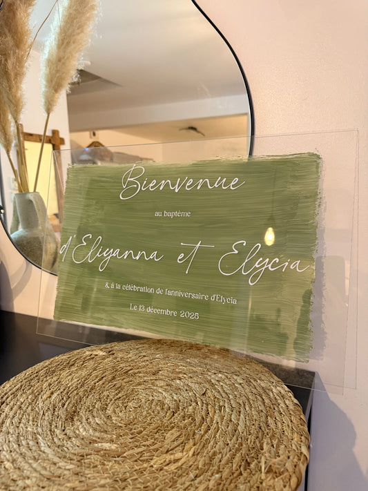 Panneau de bienvenue personnalisé