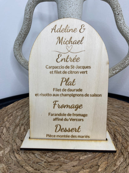 MENU DE MARIAGE