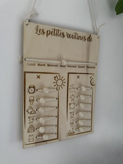 Tableau "les petites routines" personnalisé