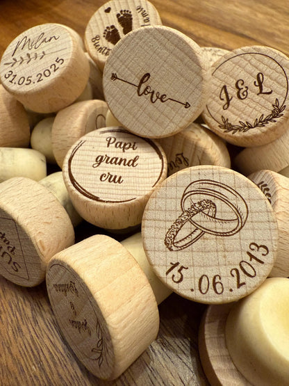 Lot de bouchons personnalises