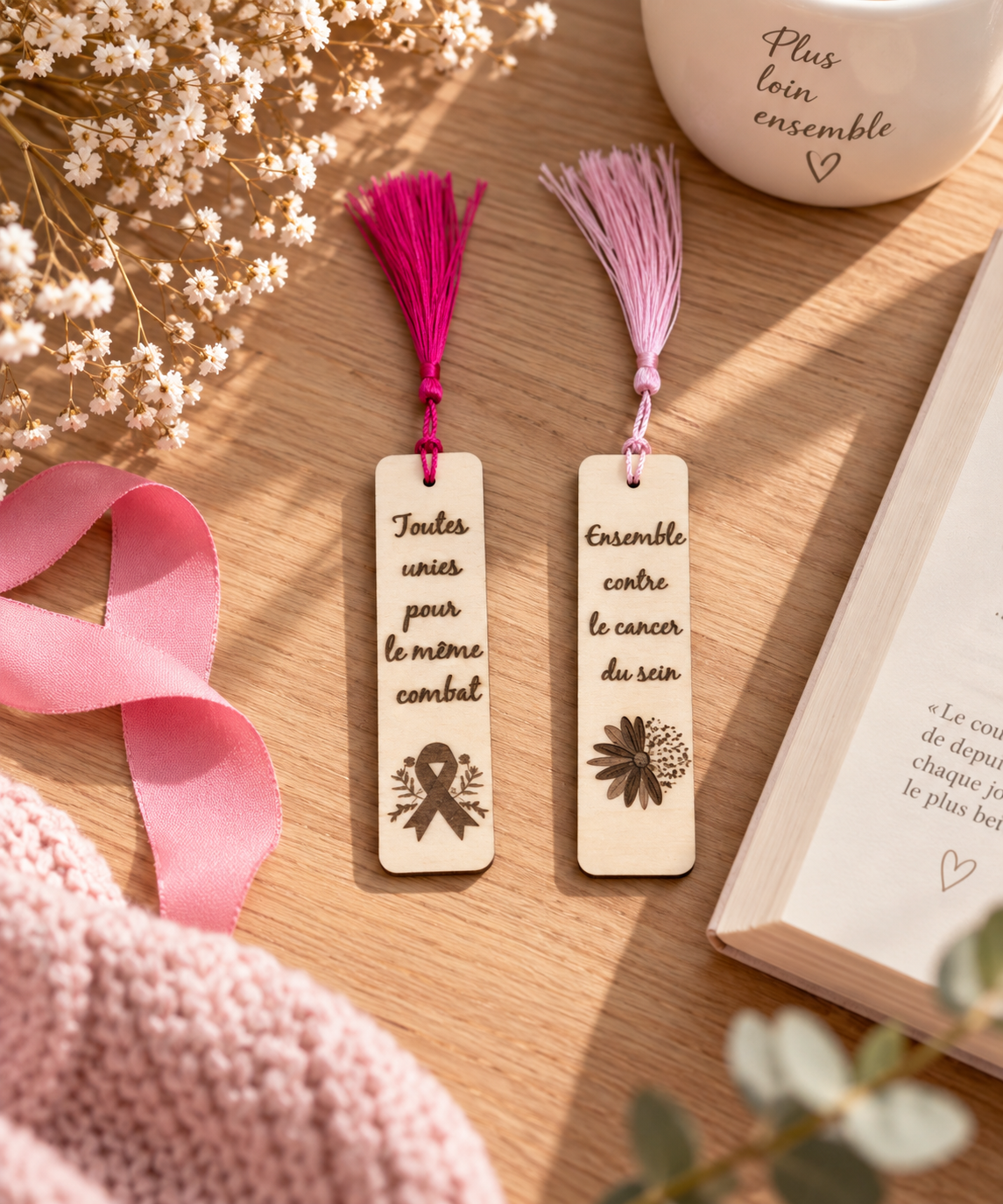 Marque page pour soutenir l'association octobre rose