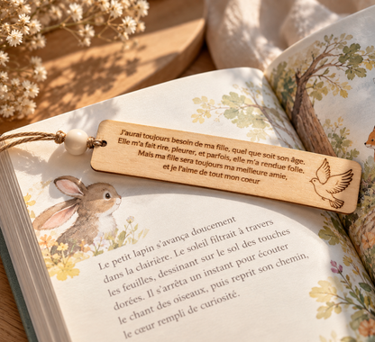 Marque page personnalisé en bois, cadeau idéal pour enfant lecteur
