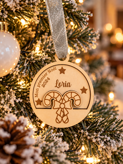 Ornement de Noël personnalisé en bois