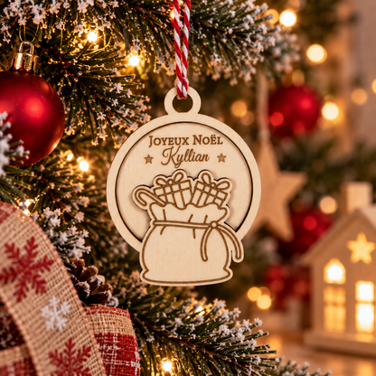 Ornement de Noël personnalisé en bois